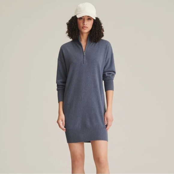 NAADAM Dresses & Skirts - Naadam Recycled Cashmere Quarter Zip Dress Medium EUC